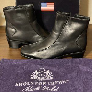 Polo Sport Black Leather Shoes for Crews Ankle Boots Womens Size (10)